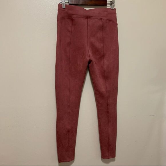Spanx Rich Rose Pink Faux Suede Leggings size medium - Picture 5 of 8